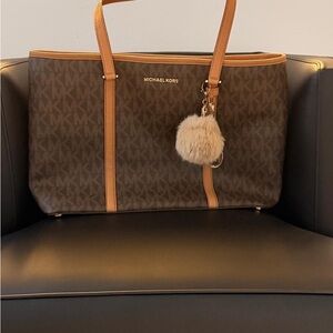 Michael Kors Dark Brown and Tan Tote